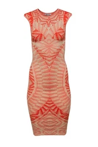 Ronny Kobo Orange Pink Sleeveless Knit Midi Bodycon Dress S - Picture 1 of 7