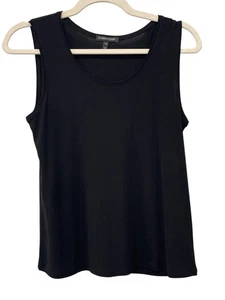 Eileen Fisher Tanktop Gr. XS ärmellos U-Ausschnitt Seide schwarz Strick Essential - Bild 1 von 6