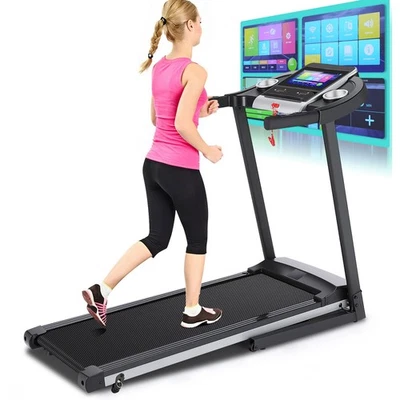 Cinta de correr eléctrica plegable para el hogar de 17 pulgadas de ancho con Bluetooth y aplicación de seguimiento de fitness Foto 1 de 4