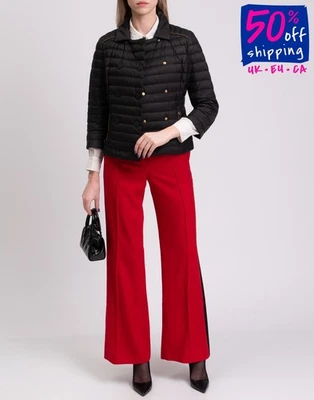 PVP €499 ALEGRI Chaqueta Acolchada de Plumón IT42 US6 M Cadena Bola Negra Hecha en Italia Foto 1 de 4