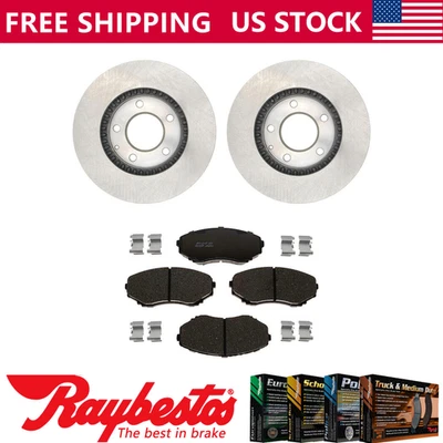 Front Kit Brake Rotors + Ceramic Pads & Hardware For 2000-2001 Mazda MPV - Изображение 1 из 4