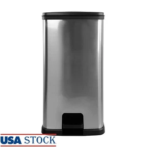 Plastic Step Trash Can 13.2 Gallon Touchless Kitchen Wastebin Indoor Use - Picture 1 of 14