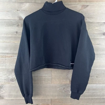 Calvin Klein Womens Sweatshirt Turtleneck Cropped Athletic Sporty Cozy Small - Image 1 of 4