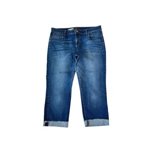 KUT From The Kloth Diana Skinny Capri Jeans Frayed Hem Dark Blue Women’s Size 16 - Picture 1 of 9