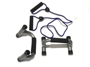 Liegestütz Griffe + Expander Set Fitness Push Up Bars Bodyworks Hometraining 2. - Bild 1 von 8