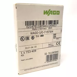 Wago 753-409 4-Kanal Digitales Eingangsmodul 4-Bit, 24 VDC, 2x 2-Draht/3-Draht - Bild 1 von 6