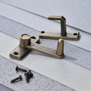 Manija de cerradura de puerta corredera vintage con cadena pestillo de metal de seguridad para el hogar 2 piezas - Imagen 1 de 11