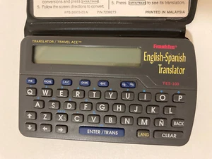 Franklin TES-100 Englisch Spanisch elektronischer Reise Ace Übersetzer mit Reiseführerkarte - Bild 1 von 5