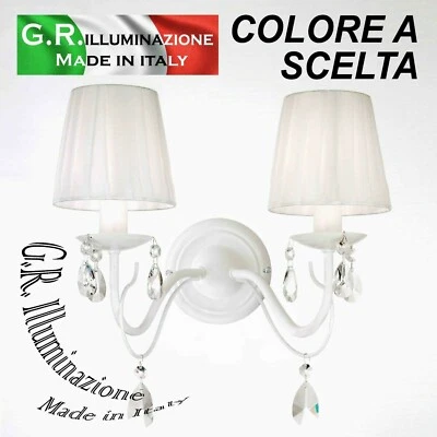 APPLIQUE IN FERRO BATTUTO MODERNO 2 L. BIANCO LAMPADA DA PARETE CLASSICA Regina - Immagine 1 di 4