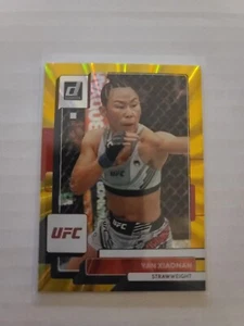 2023 Donruss UFC Yan Xiaonan #121 Gold Laser Holo Parallel 9/10 - Picture 1 of 2