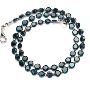 Natural Gem Green Imperial Kyanite 5 to 7mm Faceted Round Coin Beads Necklace17" - Picture 1 of 5