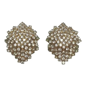 Pendientes de clip en racimo para mujer disfraz pedrería en tono dorado joyería - Imagen 1 de 10