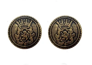 Two Sir Thomas Moore Blazer Jacket Buttons Antique Gold Black - Picture 1 of 1