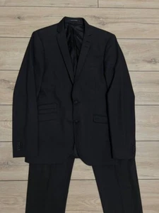 Men Tiger of Sweden Nedvin Wool Two Piece Suit Pants 52 Blazer 50 Dark Grey - Picture 1 of 18