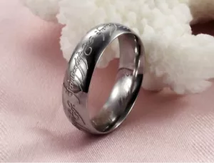 LE SEIGNEUR DES ANNEAUX:BILBO LE HOBBIT:BAGUE EN ACIER POUR MINI BUDGET 55 A 63 - Picture 1 of 10