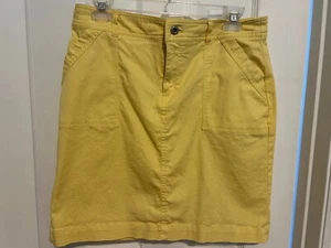 Christopher & Banks Yellow Unlined Skirt Size 6 Pockets - Picture 1 of 5