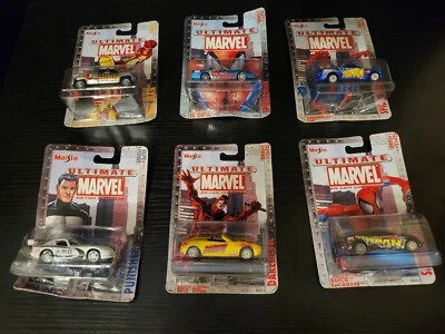Maisto Die-cast x6 Ultimate Marvel Spider-Man Iron Man and more SERIES #1 - Image 1 of 4