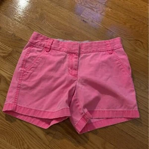 J. Crew 100% Cotton Neon Pink Chino Shorts Size 4 - Picture 1 of 7