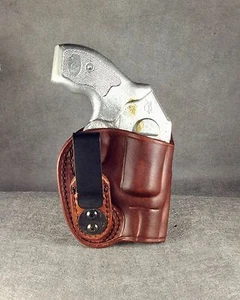 J Frame 1 7/8" or 2 1/8" IWB Concealed Tuckable Leather Holster. ETW Holsters. - Picture 1 of 7