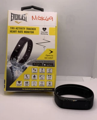 Everlast TR9 EVWTR009BK Unisex Heart Rate Monitor Activity Tracker Band MGK69 - Image 1 of 4