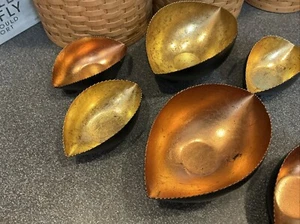 Set 6 Vintage MID CENTURY MODERN MCM Black copper & gold Wall Art - Picture 1 of 6