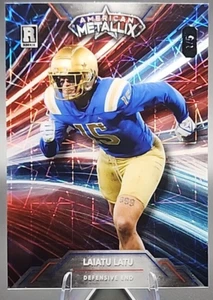 Laiatu Latu/5 2023 Wild Card Metallix Rookie RC RWB Laser Colts UCLA SSP - Imagen 1 de 2