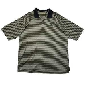 Vintage Ben Hogan Polo Shirt Mens XXL 2XL Black Yellow Striped Cotton Golf 90s - Picture 1 of 11