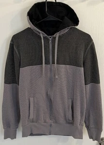 Ocean Pacific OP men’s gray with black stripes zip hoodie size small - Picture 1 of 7
