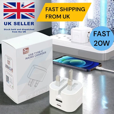 Fast Charger Plug PD 20W USB-C Compatible For Samsung, Google, Xiaomi, Nokia - Image 1 of 4