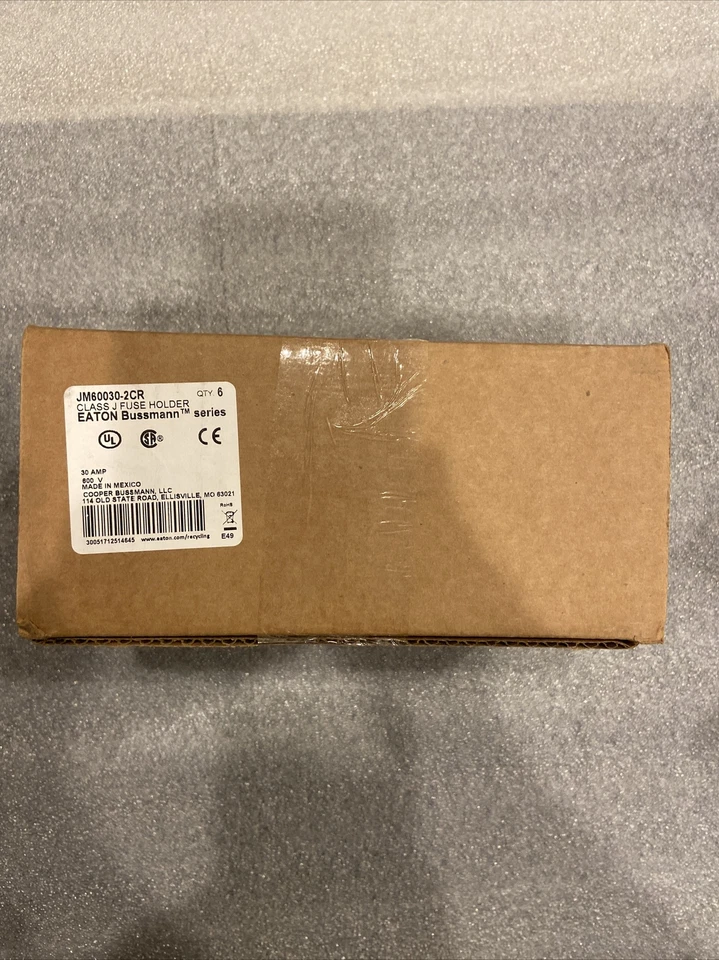 Eaton Bussmann JM60030-2CR Class J 30A 600V 3极保险丝6盒 — 第 1/4 张图片