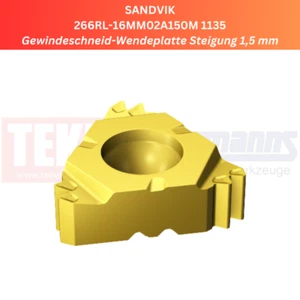 10 x SANDVIK 266RL-16MM02A150M 1135 Gewinde-Wendeplatte Steigung 1,5 mm - Picture 1 of 1