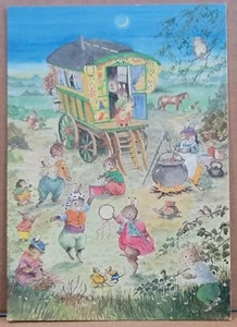 VINTAGE Postkarte Jean Gilder GIPSY CAMP-FIRE The Medici Society London - Bild 1 von 2