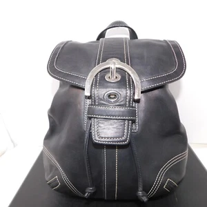 Zaino Coach SOHO piccolo nero vintage con coulisse retrò Y2K 3559 fibbia in pelle - Foto 1 di 11