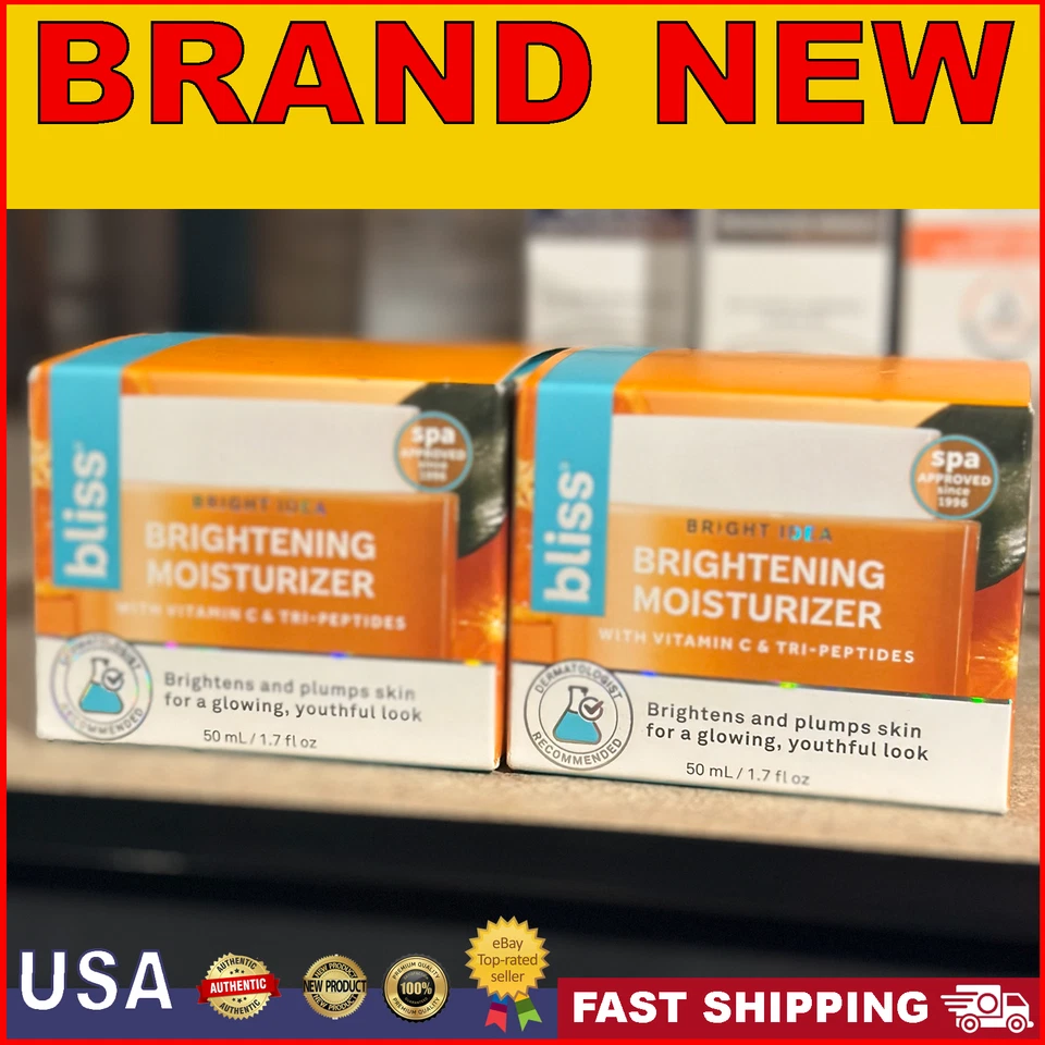 Bliss Bright Idea Face Moisturizer Vitamin C GREEN TEA EXTRACT 1.7 oz NEW 2PKS - Image 1 of 1