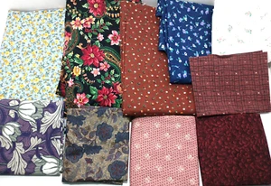 Cotton Fabric Lot Fat Quarters Large Remnants Quilt Sew Craft Cranston RJR More - Picture 1 of 11