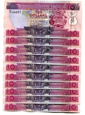 SOLOMON ISLANDS 10 DOLLARS PREFIX C/3 ND(2008) P-27 UNC LOT 10 PCS