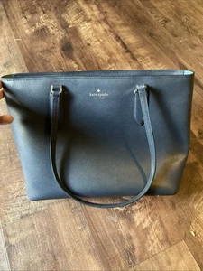 Kate Spade NY Schultertasche dunkelblau leicht Leder doppelte Griffe. - Bild 1 von 7