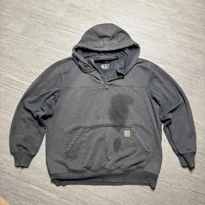 Carhartt Rain Defender Gray Hoodie Pullover Thrashed Men XL Workwear Loose Fit - Picture 1 of 7