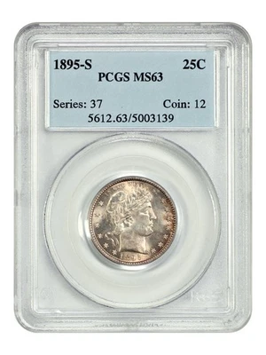 1895-S 25C PCGS MS63 - Barber Quarter - Image 1 of 4