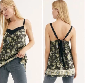 NWT Free People Solstice Floral Camisole Tank Top in Black sz XS MSRP $58 - Picture 1 of 11