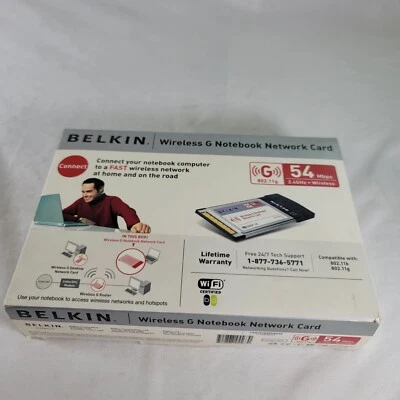 TARJETA DE RED BELKIN WIRELESS G NOTEBOOK 54MBPS 2.4 GHz 802.11g Nueva Foto 1 de 4