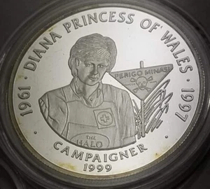 Rare! 1 oz Silver Coin Princess Diana Mongolian 500 Togrog - Picture 1 of 2