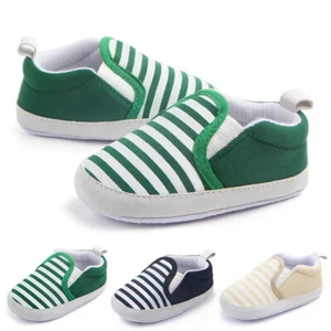 Newborn Baby Girls Boys Pram Shoes Slip on Toddlers Flat Trainers Shoes 0-18M - Picture 1 of 12
