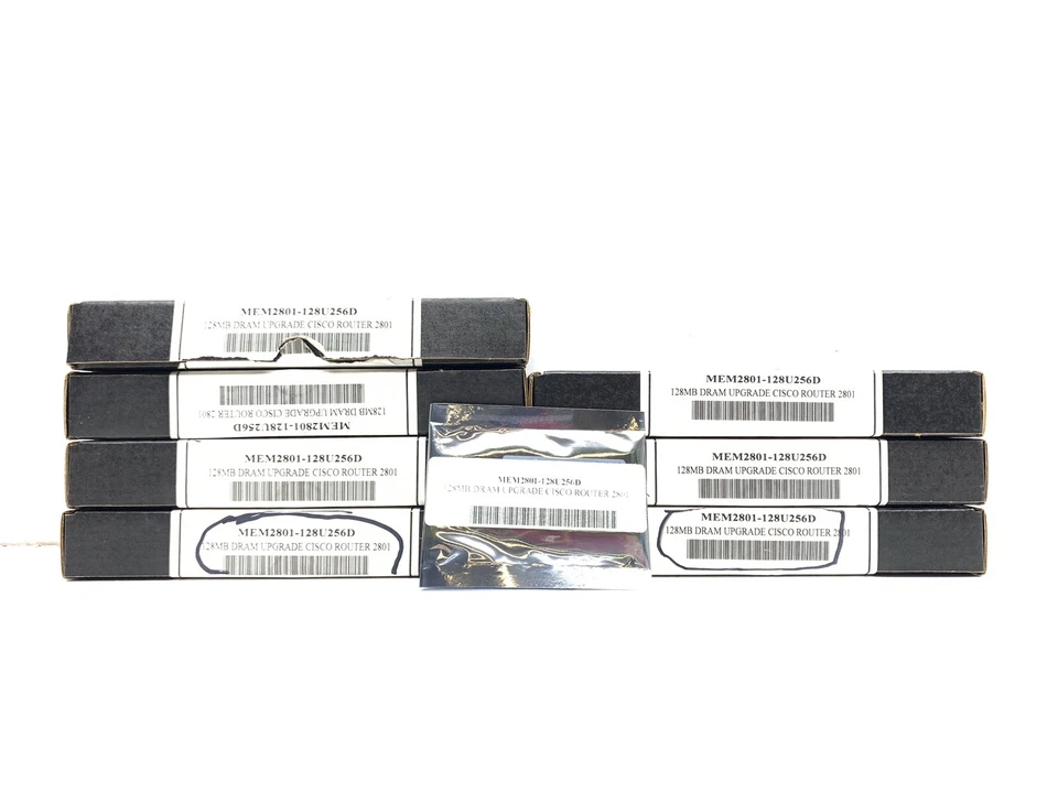 Lot of 7 MEM2801-128U256D 128MB DRAM Memory for Cisco 2801 Router - Image 1 of 4