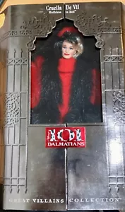 1997 Cruella De Vil Ruthless in Red Barbie Doll Great Villains Collec. NRFB COA - Picture 1 of 6