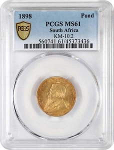 South Africa 1898 gold Pond PCGS MS61 - Picture 1 of 2