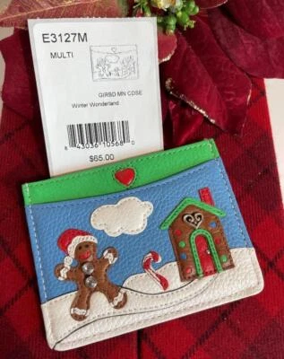 Brighton Winter Wonderland Gingerbread Cookie Holiday Credit Card Holder NWT - Image 1 of 2