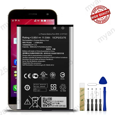 Replacement Battery C11P1501 For ASUS ZenFone 2 Laser 6 ZE601KL Z011D 3000mAh - Image 1 of 4
