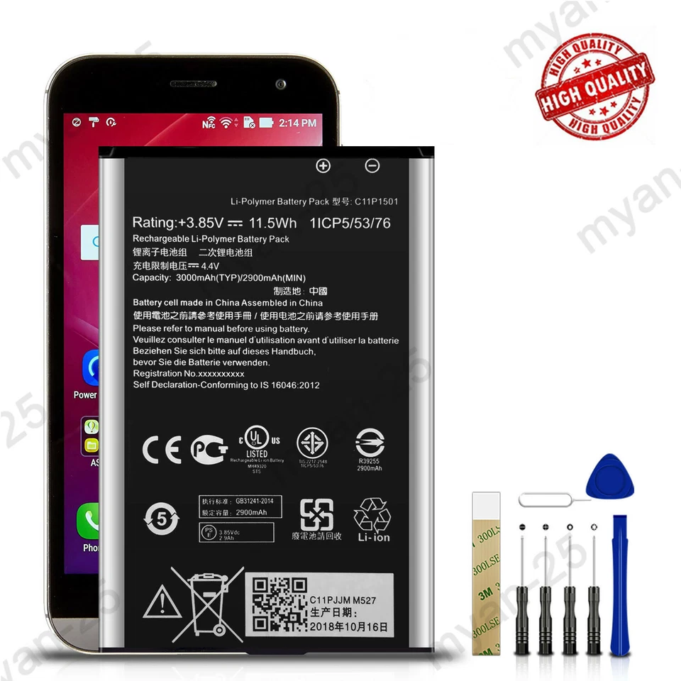 New Replacement Battery C11P1501 For ASUS ZenFone 2 Laser ZE551KL Z00TD 3000mAh - Image 1 of 4
