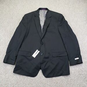 NEW IZOD 46 Regular Mens Sport Coat Blazer Jacket Black Striped Long Sleeve 